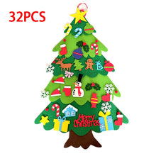 Load image into Gallery viewer, Christmas Gift Children DIY Felt Christmas Tree Wall-mounted Artificial Christmas Tree Santa Snowflake Decoration Homedecoration
