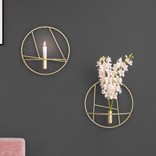 Load image into Gallery viewer, Modern Art 3D Wall Mounted Candle Holder Metal Vintage Hanging Dry Flower Vase Geometric Tea Light Home Decor Candlestick
