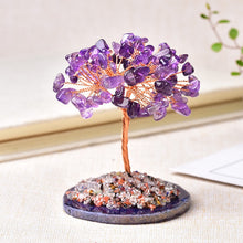 Load image into Gallery viewer, Natural Crystal Tree Amethyst Lucky Tree Handmade Gemstone Decoration Agate Slices Stone Mineral Ornaments Office Decor Gift
