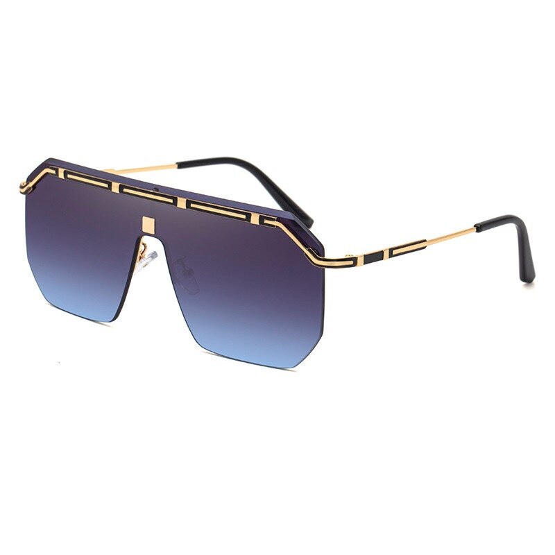 The new 2021 men euramerican fashion street snap sunglasses UV400 metal trimming box frameless sunglasses