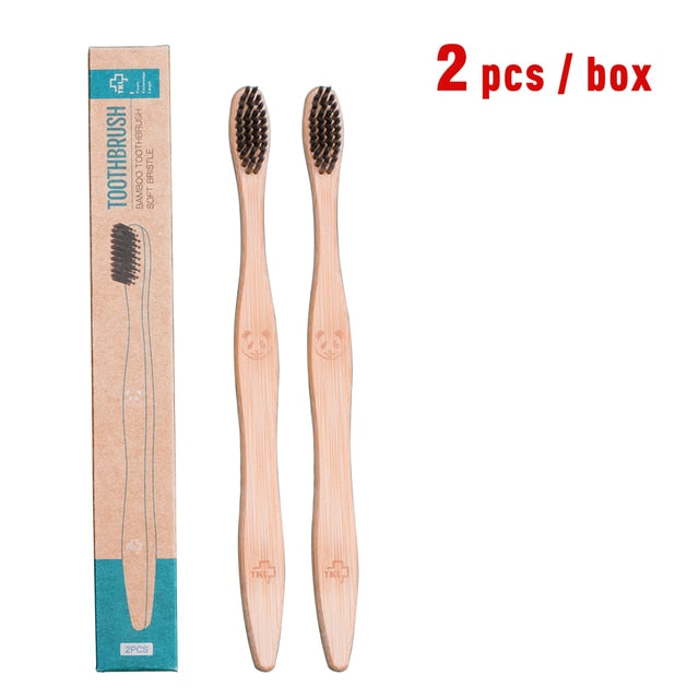 Y-Kelin New Charcoal Bamboo Toothbrush 12pcs Toothbrushes Natural Eco-Friendly Biodegradable Oral Care Healthy Wood Toothbrush