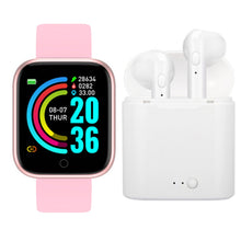 Load image into Gallery viewer, VIP Link Y68 Smart Watch And i7s Wireless Bluetooth Earphones Set
