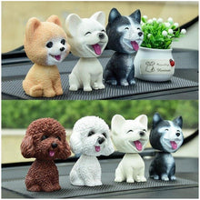 Load image into Gallery viewer, 9cm Husky Teddy Pomeranian Car Shake Head Dog Ornaments Cute Nodding Decoration Gift For Car Interior Home Room Auto Accessories
