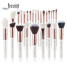 Load image into Gallery viewer, Jessup Makeup brushes set 6-25pcs Pearl White / Rose Gold Professional Make up brush Natural hair Foundation Powder Blushes
