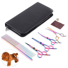 Load image into Gallery viewer, Professional Dog Scissors Set Stainless Steel Grooming Dogs Comb Shear Hair Cutter Straight Thinning Curved Scissors Pet Product
