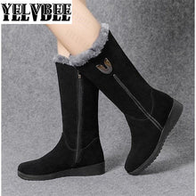 Load image into Gallery viewer, Low Heels Gladiator Plush 2021 New Winter Mature Warm Mujer Botas Zipper Fashion Motorcycle Boots Designer Platform Lady Shoes
