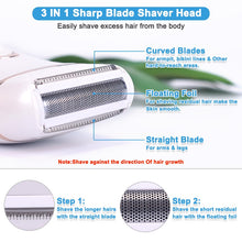 Load image into Gallery viewer, Electric Razor Painless Lady Shaver For Women USB Charging Bikini Trimmer For Whole Body Waterproof LCD Display Wet &amp; Dry Using
