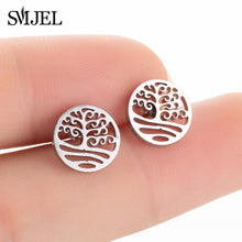 Load image into Gallery viewer, Fashion Cute Snowflake Stud Earrings for Women Kids TIny Daisy Rose Flower Earings Vintage Jewelry Korea Vanlentine&#39;s Day Gift
