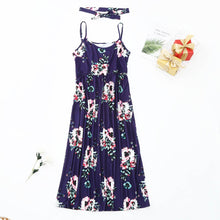 Load image into Gallery viewer, Same Sets For Family Mommy And Me Sleeveless Romper Maxi Dresses+Headband Family Matching Set Одинаковые Комплекты Для Семьи
