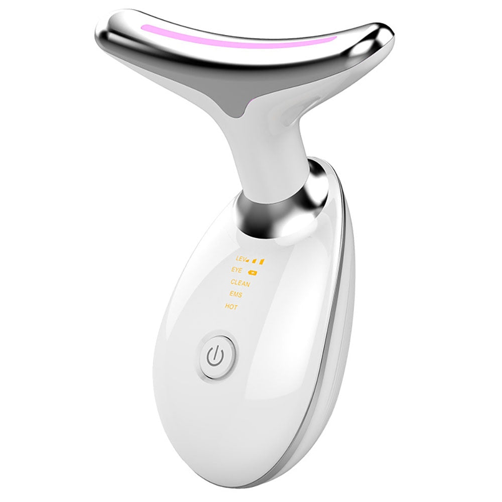 Neck Face Beauty Device LED 3 Colors Photon Therapy Skin Tighten Reduce Double Chin Anti Wrinkle Remove Skin Care Tools