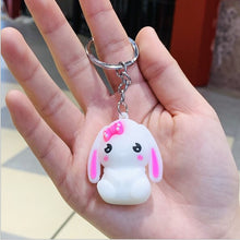 Load image into Gallery viewer, Silicone Rabbit Pendant Keychain Three-dimensional Cartoon Doll Bag Pendant Small Gift Creative Gift Key Chain
