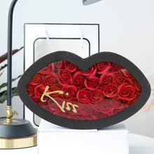 Load image into Gallery viewer, Lip-shaped Gift Box+Soap Flowers Romantic Valentine&#39;s Day Gift Wedding Bouquet Souvenir Cake Holding Flowers Packaging Gift Box
