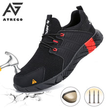 Load image into Gallery viewer, AtreGo Breathable Lightweight Men Steel Toe Work Safety Shoes Mesh Trainers Casual Hiking Puncture-Proof Work Sneakers
