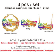 Load image into Gallery viewer, BeHoney Fashion Simple Personality Acrylic Custom Name bamboo Earrings Cartoons rainbow Name Necklace  Jewelry Christmas Gift C4
