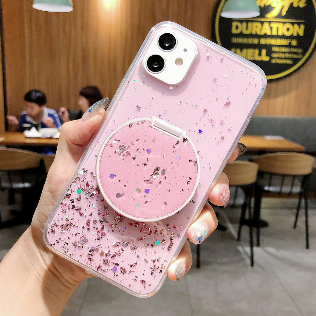 Heart Mirror Sequins Glitter Phone Case For Samsung Galaxy A71 A51 A01 A11 A12 A21 A21S A31 A41 A42 A81 A91 M31 M51 M31S Cover