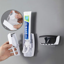 Load image into Gallery viewer, Automatic Toothpaste Dispenser Wall Mount Dust-proof Toothbrush Holder Wall Mount Storage Rack Bathroom Accessories Set Squeezer

