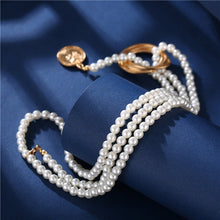 Load image into Gallery viewer, 17KM Vintage Pearl Necklaces For Women Fashion Multi-layer Shell Knot Pearl Chain Necklace 2020 NEW Coin Cross Choker Jewelry
