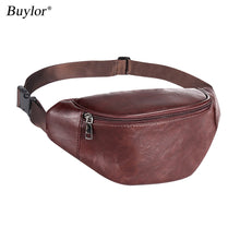 Load image into Gallery viewer, Buylor Waist Bag Bumbags Fashion Fanny Packs Men Leather Hip Bum Bag Women Casual Waterproof Chest Bag for Outdoor Sports
