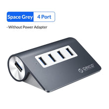 Load image into Gallery viewer, ORICO USB 3.0 HUB New Mac Design Mini High Quality High Speed  Aluminum 4 Port USB HUB Splitter With Data Cable(M3H4)
