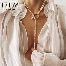 Load image into Gallery viewer, 17KM Vintage Pearl Necklaces For Women Fashion Multi-layer Shell Knot Pearl Chain Necklace 2020 NEW Coin Cross Choker Jewelry
