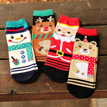 Load image into Gallery viewer, 2019 New Christmas Cartoon Santa Elk Happy Socks 4 Designs Moose Funny Winter Ankle Cotton Female Socks Happy Christmas
