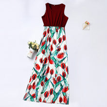 Load image into Gallery viewer, 2021 Summer Woman Dress Plus Size Bohemian Mommy And Me Sleeveless Flower Print Maxi Dresses Family Summer Matching Set Clothes
