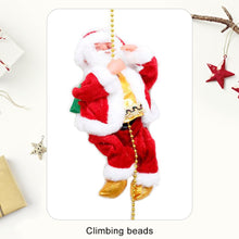 Load image into Gallery viewer, Santa Claus Climbing Beads Battery Operated Electric Climb Up and Down Climbing Santa with Light and Music Christmas Decoration

