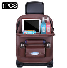 Load image into Gallery viewer, Car Seat Back Organizer Pu Leather Pad Bag Car Storage Organizer Foldable Table Tray Travel Storage Bag Auto Accessories
