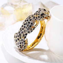 Load image into Gallery viewer, Leopard Panther Bangle Women Bracelet Femme Enamel Animal Crystal Party Gift Gold Brazalete Mujer Indian Jewelry Kpop Fashion
