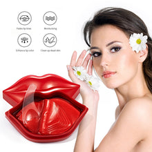 Load image into Gallery viewer, 20pcs Lip Mask Lip Skin Care Crystal Collagen Powerful Moisturizing Lip Mask Pads for Anti-aging Plumper Pump serum
