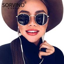 Load image into Gallery viewer, SORVINO Retro Designer Small Oval Polarized Sunglasses 2020 Women Steampunk Rose Gold Mirror Round Sun Glasses Pink Shades SP177

