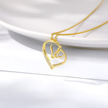 Load image into Gallery viewer, Hollows Heart Crystal Accessories Double Horse Women&#39;s Fashion Wedding Jewelry Stainless Steel Bijoux 2019 Collier Femme

