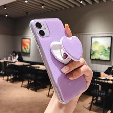 Load image into Gallery viewer, Gimfun Candy Love Heart Phone Case for iPhone 12 11 Pro 7 8plus Xsmax Xr Cute Glitter Holder Stand Shockproof Silicon Back Cover

