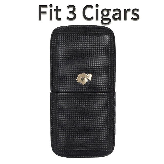 COHIBA Cigar Leather Case Portable Travel Cigar Humidor Puros Outdoor Sigar Case Box For 3 Cigars Holder Tubes W/ Gift Box
