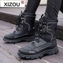 Load image into Gallery viewer, Men Snow Boots New Winter Shoes Men Winter Boots Footwear Ankle Boots Warm Fur Men Boots Snow Shoes Black Sneakers Big Size 45
