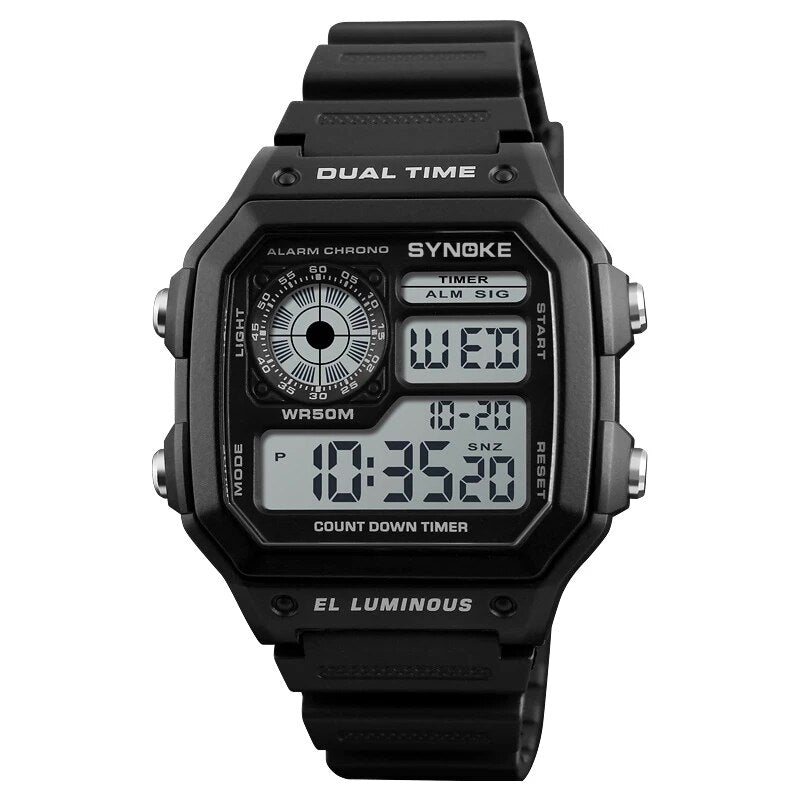 SYNOKE Top Luxury Fashion Sport Watch Men Clock Waterproof Watches Digital Watch Military Sports Watches Reloj Hombre 2021 New