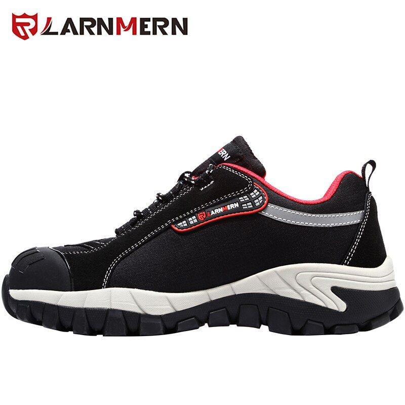 LARNMERM Mens Safety Shoes Work Shoes Steel Toe Comfortable Lightweight Breathable Anti-smashing Non-slip Construction Shoes