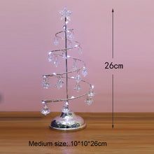 Load image into Gallery viewer, 3 Size LED Crystal Star Wrought Iron Christmas Tree Light Battery Operated Xmas Art Atmosphere Decorative Fairy Night Light
