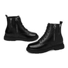 Load image into Gallery viewer, Ladies Winter Round Toe Lace-up Martin Boots Side Zipper Solid Color Ankle Boots
