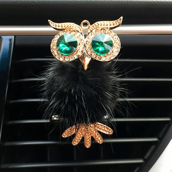 Diamond Fur Owl Car Air Freshener Auto Outlet Perfume Clip Scent Aroma Car Diffuser Bling Car Accessories Interior Decor Gifts