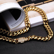 Load image into Gallery viewer, DNSCHIC 12mm Cuban Necklace Stainless Steel Miami Cuban Chain Link for Men Women Street Fashion Hip Hop Jewelry Link Rapper
