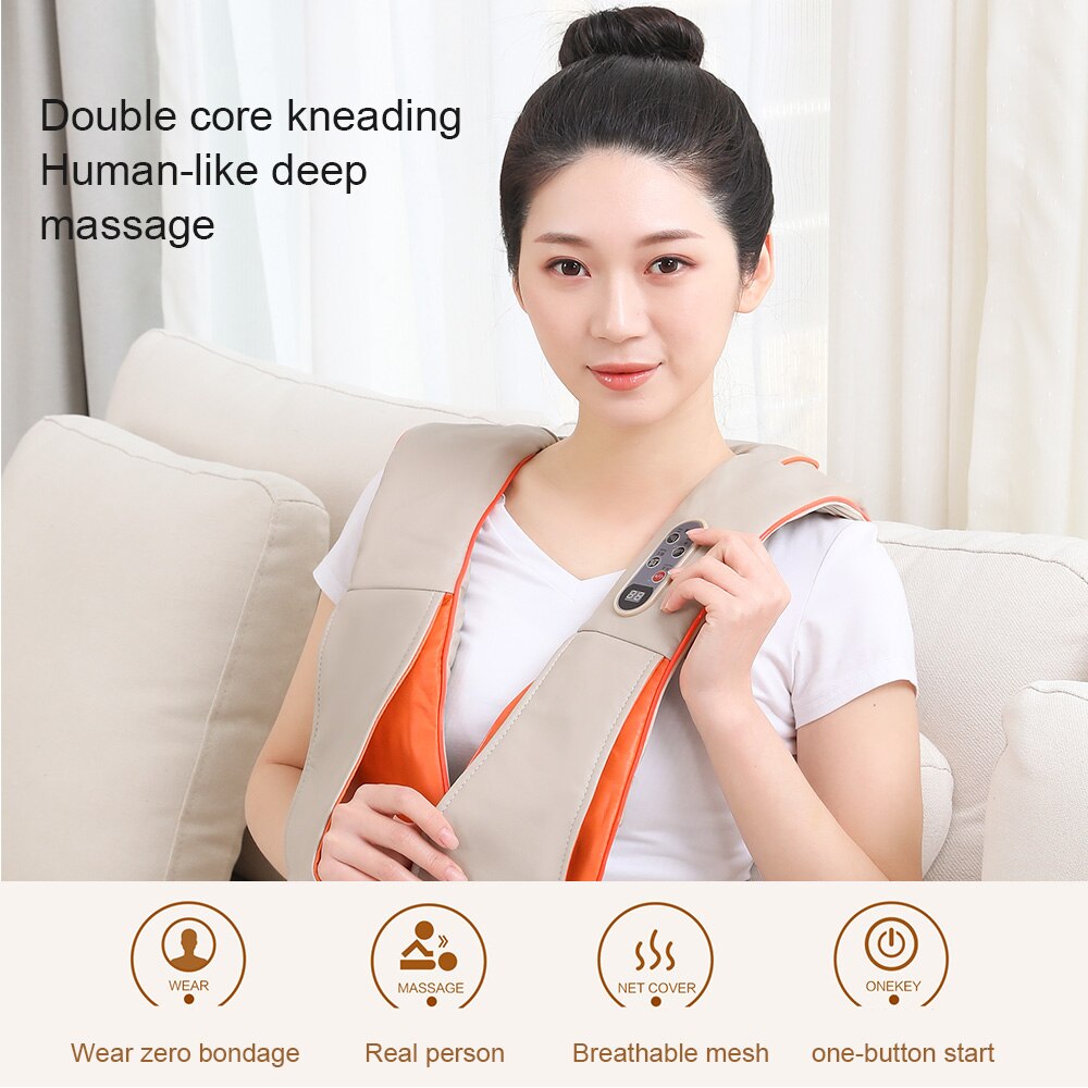 NEW U Shape Electrical Shiatsu Body Shoulder Neck Massager Tapping kneading Massage Home Best Gift HealthCare