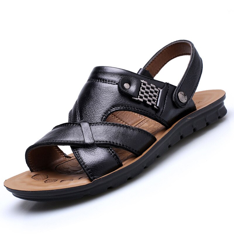 Men Leather Sandals 2021 New Summer Classic Men Shoes Slippers Soft Sandals Men Roman Comfortable Walking Footwear Big Sizejn4