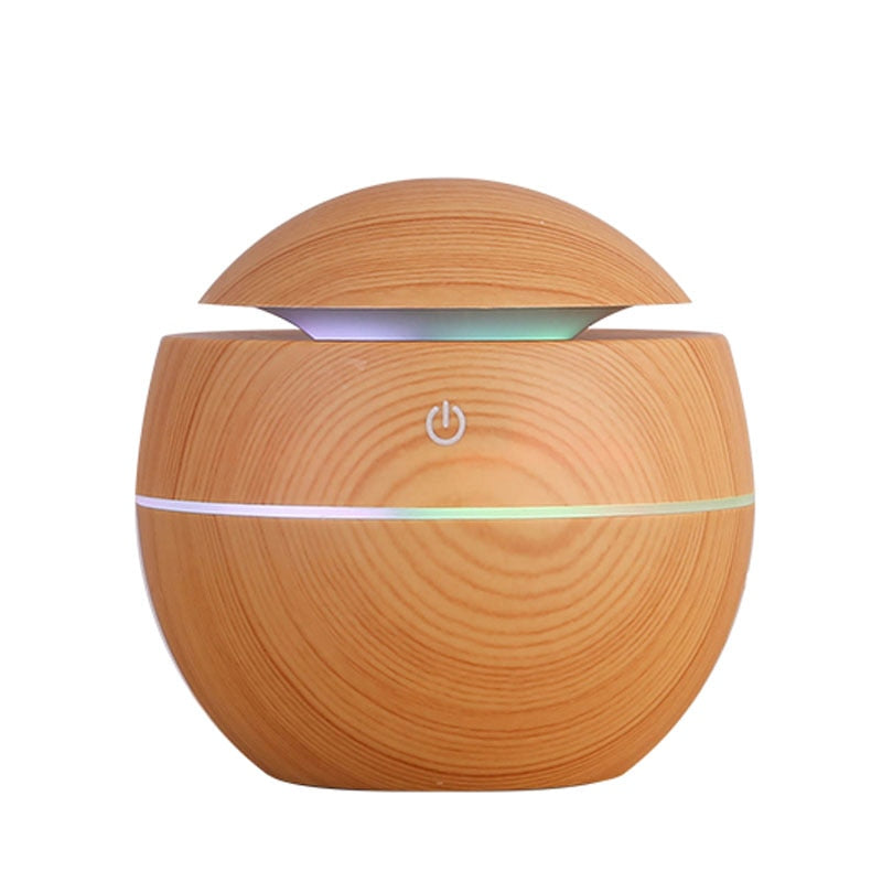Kinscoter Wood Essential Oil Diffuser Ultrasonic USB Air Humidifier Aromatherapy Mini Mist Maker With 7 Color LED Light For Home