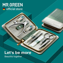 Load image into Gallery viewer, MR.GREEN Manicure Set Pedicure Sets Nail Clipper Stainless Steel Professional Nail Cutter Tools with Travel Case Kit
