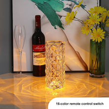 Load image into Gallery viewer, Rose Light Shadow Crystal Lamp Romantic Diamond LED Night Light USB Touch Color Changing Bedroom Table Light Christmas Gift
