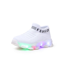 Load image into Gallery viewer, Kids Sneakers Children Baby Girls Boys Letter Mesh Led Luminous Socks Sport Run Sneakers Shoes Sapato Infantil Light Up Shoes
