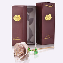 Load image into Gallery viewer, 24k Gold Dipped Rose Flower with Stand Eternal Rose Forever Love In Box Birthday Christmas Valentine Day Wedding Gift for Women
