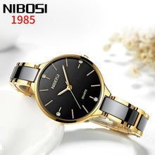 Load image into Gallery viewer, 2020 NIBOSI New Rose Gold Women Watch Top Brand Luxury Female Wristwatch Waterproof Ceramic Strap Women Clock Relogio Feminino
