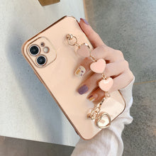 Load image into Gallery viewer, Luxury Plating Love Heart Chain Wrist Bracelet Soft Case For iPhone 12 Pro Max Mini 11 Pro Max X XS XR 7 8 Plus SE 2020 Cover

